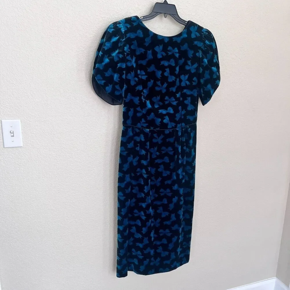 Vintage Lanz Originals Bows Velvet Dress Sz 12